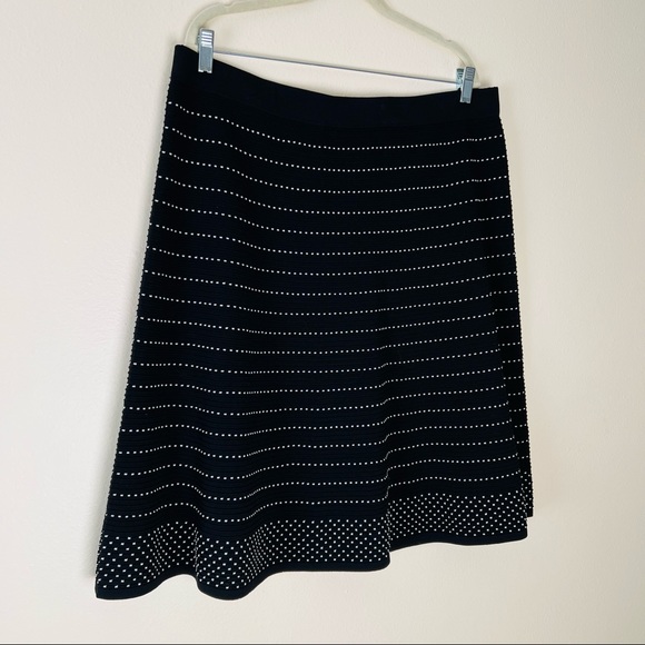 Calvin Klein midi skirt office black striped - Picture 6 of 6